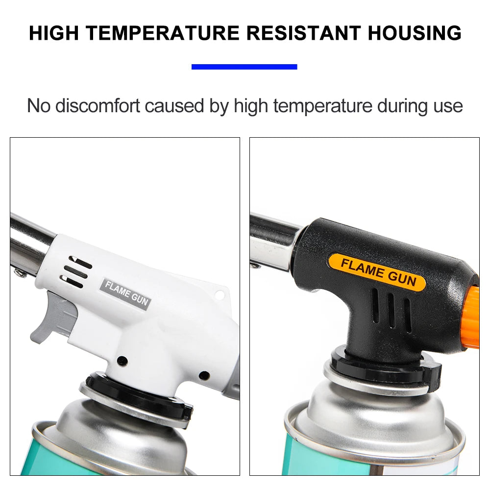 Widesea Camping BBQ Cooking Welding Gas Torch Flame Gun Nozzle Outdoor Ignition Flamethrower Heat Butane Burner Spray Equipment