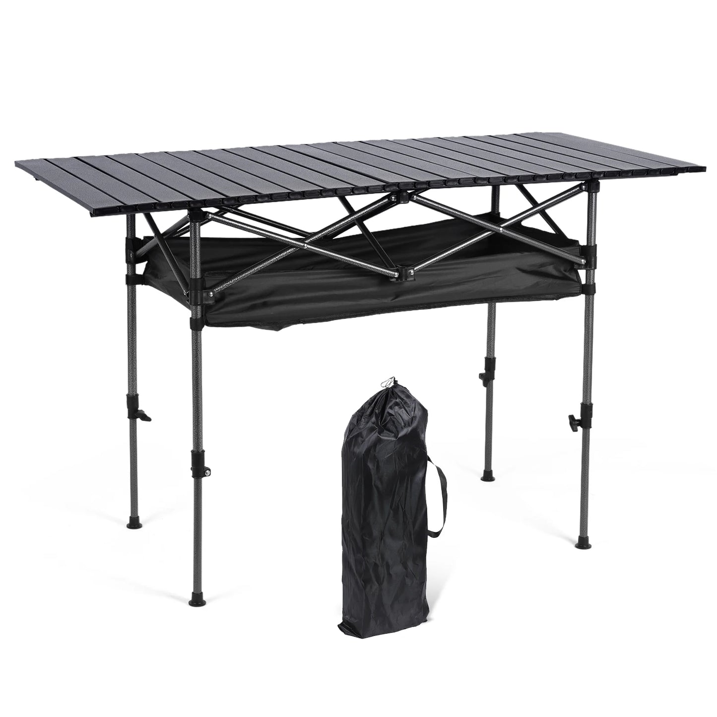 Camping Lifting Table Lightweight Roll-Up Rectangular Table Adjustable Ultralight Dinner Desk for Picnic Camping Trip Beach BBQ