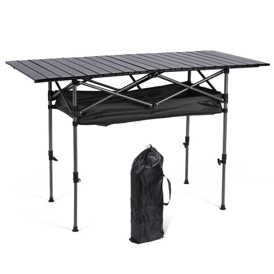 Camping Lifting Table Lightweight Roll-Up Rectangular Table Adjustable Ultralight Dinner Desk for Picnic Camping Trip Beach BBQ