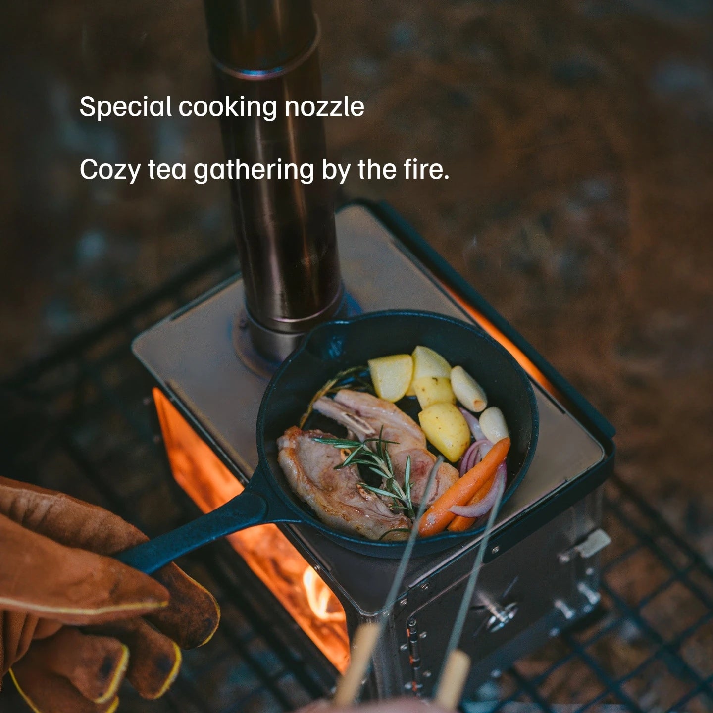 Naturehike Outdoor Wood Stove Tent Heater Stainless Steel Glass Fire Observation Boil Tea Portable Camping Furance with Chimney