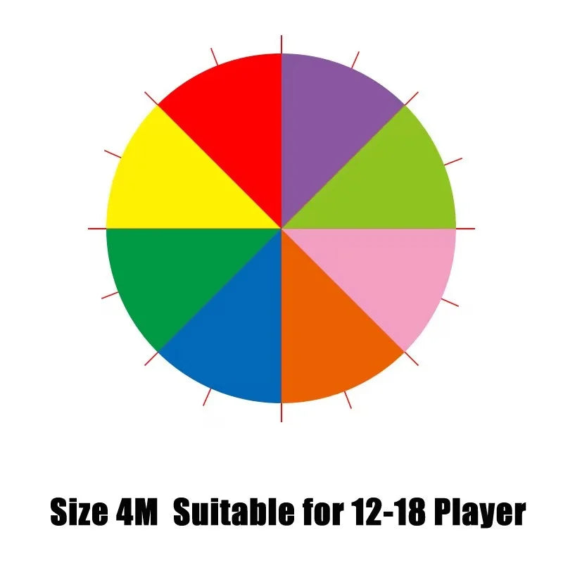 Multiple People Outdoor Camping Rainbow Umbrella Parachute Toy Jump-Sack Ballute Play Interactive Teamwork Game Toy For Kids