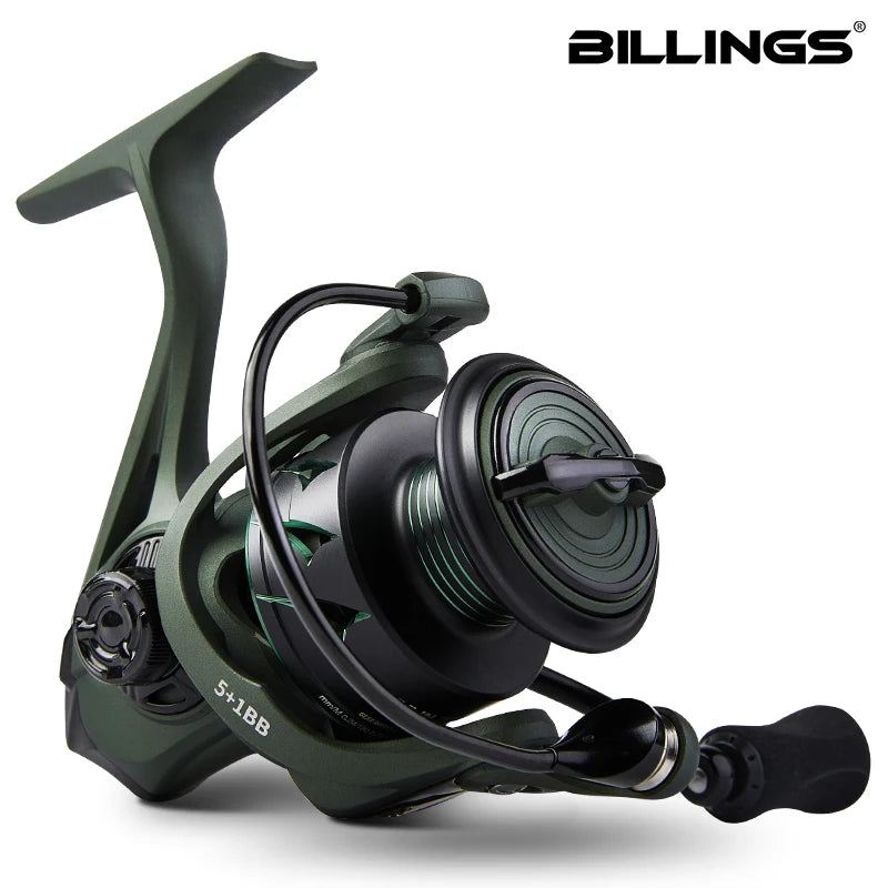 BILLINGS Spinning Reel 5.2:1 Spinning Fishing Reels 17.6 LB Max Drag with Anti-Reverse Metal Spool&CNC Rocker for FreshSaltwater