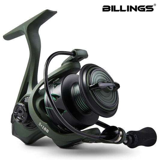 BILLINGS Spinning Reel 5.2:1 Spinning Fishing Reels 17.6 LB Max Drag with Anti-Reverse Metal Spool&CNC Rocker for FreshSaltwater